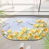 Alfombrilla de Baño con Pintura al Óleo 3D para Uso Doméstico, Alfombrilla de Diatomeas Absorbente Antideslizante para Inodoro con Diseños de Plantas y Florales