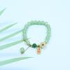 Pulseira de Transferência Flor de Pessegueiro para Meninas Rosa Flor de Pessegueiro Contas Redondas Nafu da Sorte Pulseira Exquisita de Jade Hetian Imitado Presente de Aniversário