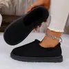 Nuevos zapatos de algodón para mujer de Europa y América, botas de nieve de comercio exterior, zapatos planos cálidos de felpa para mujer de suela gruesa, venta al por mayor en tallas grandes