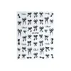 Pegatinas para Uñas con Moño 3D Estéreo Cinta Corbata de Moño Francesa Blanco y Negro Rosa Azul Pegatinas para Uñas Decoraciones DIY