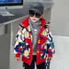 Ropa de Invierno para Niños Camuflaje de Dibujos Animados Chaqueta de Algodón 2025 Nuevo Invierno Moda Fresca Abrigo Grueso de Algodón para Niños Atuendo de Moda