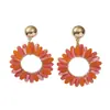 Pendientes Tejidos de Cristal con Círculo de Flores de Colores Lujo Accesible Nicho Pendientes de Gama Alta Moda Europea y Americana Pendientes Elegantes para Mujer