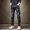Jeans Masculino 2025 Novo Slim Fit Barra Afunilada Outono e Inverno Casual Tendência Marca Masculina Inverno Veludo Stretch Calça Longa