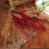 Flores Secas, Frutos Rojos, Frutas de la Fortuna, Acacia, Frijoles Rojos, Flores Artificiales, ramo, Eucalipto, Hojas de Ginkgo, Sala de Estar, Decoración de Pie, Arreglo Floral