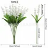 Decoración de Arreglo Floral de Eucalipto Artificial y Muguete de Amazon, Hojas de Eucalipto Transfronterizas, Gypsophila, Margaritas Pequeñas, Follaje Artificial