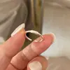 Anillo geométrico cepillado de plata de ley s925 para mujer, estilo coreano, simple, moderno, versátil, adecuado para ir al trabajo, con un diseño de alta gama