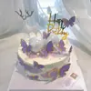 Decoración para Pastel de Cumpleaños Enchufe Mariposa Bronceada Inserto para Pastel Celebridad de Internet Repostería Postre Mariposas Adorno de Vestir
