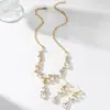 Set de Collar y Aretes Nupciales de Venta Caliente Transfronterizo 2025 con Pedrería para Accesorios de Vestido de Boda, Banquete y Fiesta