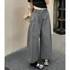 Pantalones anchos de cintura alta estilo coreano para mujer, pantalones casuales finos, holgados, adelgazantes, cropped de verano 2026, pantalones versátiles de pierna recta para mujeres petite