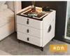Pequeño Ultraestrecho Extremadamente Minimalista Moderno Lujo Ligero Encimera de Roca Madera Maciza Carga Inalámbrica Mesita de Noche para Dormitorio