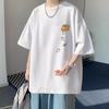 Camiseta de Manga Corta para Verano para Niños con Estampado de Letras Camiseta Holgada de Marca Popular para Adolescentes Niños Estilo Japonés de Media Manga para Pareja