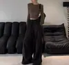 Diseño Americano Nicho Hueco en la Espalda Tejido para Mujer Base Otoño e Invierno Delgado Corto Top de Punto