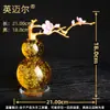 Adorno de Calabaza Citrina Atrae Fortuna en Stock, Decoración del Hogar Flor de Loto Morada, Adorno de Calabaza Cacahuete de Vidrio