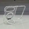 Adequado para Capa de Celular com Suporte Magnético Iphone18Duo, Capa de Celular Transparente em Acrílico para Tela Dobrável Apple 18Duo
