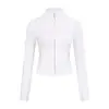 [Em Estoque] Jaqueta Curta Ld Slim Fit Yoga Gola Alta Jaqueta Fashionável Corrida Fitness Top Esportivo Feminino