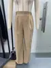 2026 Nuevo Estilo Pantalones Casuales Fluidos Largos Hasta el Suelo Cintura Alta Holgados Elegantes de Pierna Recta Diseño de Nicho para Mujer Color Sólido