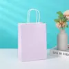 Bolsa de Mano de Papel Kraft Colorida de Mancha Bolsa de Regalo de Color Puro Bolsa de Compras para Ropa Bolsa de Papel para Empaque de Horneado con Logo Impreso
