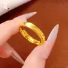 Anillo Popular Ojo de Gato Ondulado de Xiaohongshu, Diseño de Nicho, Lujo Sencillo Estilo Coreano, Anillos de Latón Chapado en Oro para Pareja para Mujeres