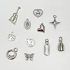 Venda Direta da Fábrica Pulseira com Pingente de Laço de Liga DIY Charme Acessório Pequeno para Roupas Femininas Puxador Prateado