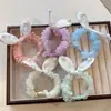 Estilo Coreano Dulces Diademas para el Cabello de Niñas Diademas Orejas de Conejo Lindas Gomas para el Cabello con Lazo Accesorios para el Cabello Femeninos Gomas Elásticas para Niñas Estudiantes