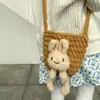 Ins otoño e invierno Nuevo estilo coreano tejido a mano conejo lindo cubo bandolera accesorios bolsa pequeña venta al por mayor