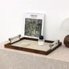 Decoración de bandeja geométrica de nogal minimalista moderna, modelo de sala de ventas, oficina, bandeja de almacenamiento, sala de estar, dormitorio, decoración suave