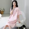 2025 Verano Nuevo Camisón de Algodón Puro Transpirable y Delicado con la Piel para Mujer Holgado Talla Grande Dulce Lindo Estampado Ropa de Casa