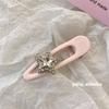 Horquilla para el pelo con forma de pico de pato y estrella de diamantes de imitación rosa para niña, pinza para flequillo lateral combinable, tocado, accesorio para el cabello