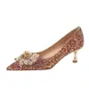 Zapatos de Boda Xiuhefu para Mujer 2026 Nuevos Elegantes de Gama Alta Tacón de Aguja Francés Zapatos de Novia Chinos Tacones Rojos