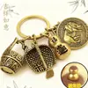Doce Signos del Zodiaco Un Barril de Oro Atrae Riqueza Cubo de la Fortuna Calabaza Llavero Colgante Hombres y Mujeres Recogen Riqueza Recogedor Colgante para Coche