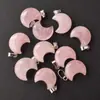 Pingente de Lua de Cristal Natural 2cm Formato Crescente Artesanal DIY Ornamento Pendurado Acessórios de Joias Transfronteiriços
