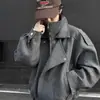 Jaqueta de Lã Design Masculina Outono e Inverno Cleanfit Estilo Coreano High-End Curta Bonita Jaqueta de Lã Desconstruída