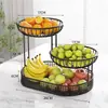 Mesa de centro para sala de estar plato de frutas estante de almacenamiento para exhibición de refrigerios mesa de comedor para el hogar estante de hierro forjado frutero creativo multicapa