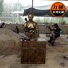 Escultura de asistente de tienda de fibra de vidrio, figura de bienvenida, escultura de restaurante, tienda de ollas calientes, escultura de figura, adornos de boceto