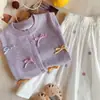 Tricô para Meninas Outono e Inverno 2026 Novo Estilo Cardigan de Tricô com Laço Elegante Top de Lã Peça Externa Comércio Exterior Dropshipping