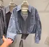 Camisa listrada de outono 2026 estilo coreano, com gola grande, para mulheres, modelagem solta, emagrecedora, versátil, casual, elegante e estilosa