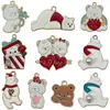 Urso de Natal Fofo Desenho Animado Coração Amoroso Dia dos Namorados Pingente DIY Colar Brinco Acessórios de Joia