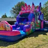 Castillo Inflable Castillo Hinchable Tela Oxford Trampolín de Princesa Parque Infantil Tobogán Castillo de Juego para Saltar Trampolín de Exterior