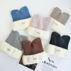 Chapéu Japonês Fofo de Orelha de Gato Feminino Inverno Novo Estilo Pelúcia Quente Tricô Grande Circunferência da Cabeça Faz o Rosto Parecer Menor Chapéu de Lã
