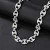 Collar de Hip-Hop Transfronterizo Promocional Cadena Cubana Full Diamante Conjunto de Joyería para Hombre de Moda Europeo y Americano Full Diamante En Stock Tres