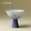 Taza Maestra de Mariposa con Diseño de Niebla Morada Degradada Pintada a Mano, Taza Individual, Alto Valor Estético, Exquisita Taza de Té de Cerámica Hecha a Mano