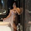 Tamanho Plus 100kg Lingerie Sexy Vestido de Malha Sem Costas Alça Halter Borboleta Camisola Uniforme Conjunto Tentação
