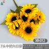 7 Cabeza sosteniendo girasol girasol girasol individual decoración de tienda arte floral belleza flor de seda Chen belleza interior y flores artificiales