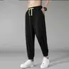 Pantalones Casuales de Seda de Hielo de Talla Grande para Hombre, Pantalones de Verano Holgados de Secado Rápido para Aire Acondicionado, Pantalones Largos Deportivos Jogger de Malla Fina Transpirable