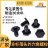 Tornillo Hexagonal Exterior de Cabeza Delgada No Estándar con Cola Cónica de Acero al Carbono Grado 8.8 Estándar Americano Grado 5 Negro Hexagonal Biselado Juego de Tornillos