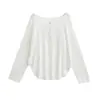 Camiseta blanca transpirable de manga larga, corte holgado, cintura curva, cuello tipo Henry para mujer, camisa de verano abotonada, semitransparente, protección solar, para aire acondicionado
