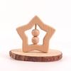Sonajero animal de haya nuevo de madera de dibujos animados DIY juguete para molares de bebé accesorios fabricantes fuente mayoreo