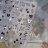 Pegatinas para Uñas de Foil Dorado DIY Populares Estilo Oscuro Pegatinas para Uñas Decoraciones de Uñas de Conejito y Moño Uñas Portátiles
