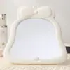 Espejo de Maquillaje Creativo con Forma de Lazo para Uso Doméstico, Espejo de Tocador de Alta Definición para Estudiantes, Espejo de Plástico Plegable para Dormitorio, Espejo de Plástico para Niñas Hermosas