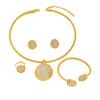 Collar Pendientes Juego de Joyería Popular para Mujer Transfronterizo Diseño Geométrico de Hoja Hueca con Diamantes Cadena Clavicular con Colgante para Mujer